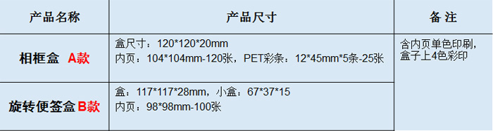 相框盒便簽字