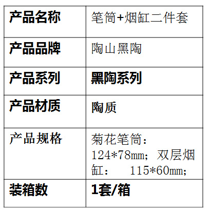 筆筒、煙缸二件套