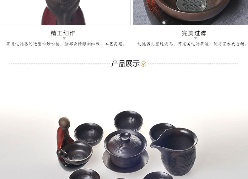 精品柴燒10頭灰陶茶具套組