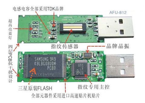 指紋U盤 電路板